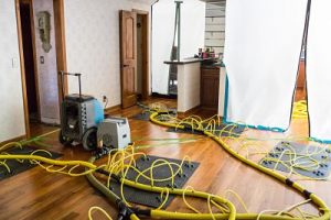 Water Extraction And Drying Equipment In A Residential Property